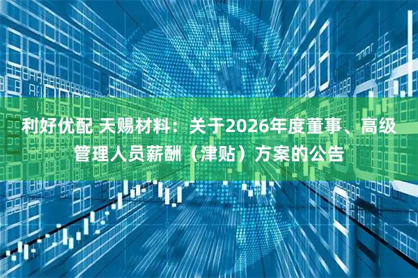 利好优配 天赐材料：关于2026年度董事、高级管理人员薪酬（津贴）方案的公告