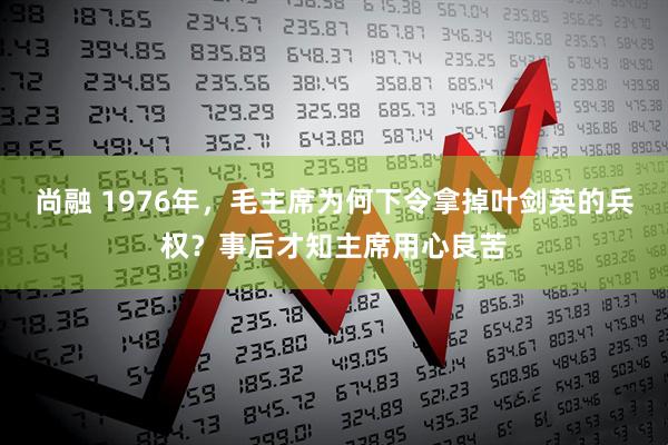尚融 1976年，毛主席为何下令拿掉叶剑英的兵权？事后才知主席用心良苦